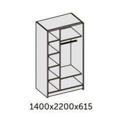 ИННЭС-5 Шкаф-купе 2-х дв. 1400 (2дв. Ф1 - бодега белая) | фото 2